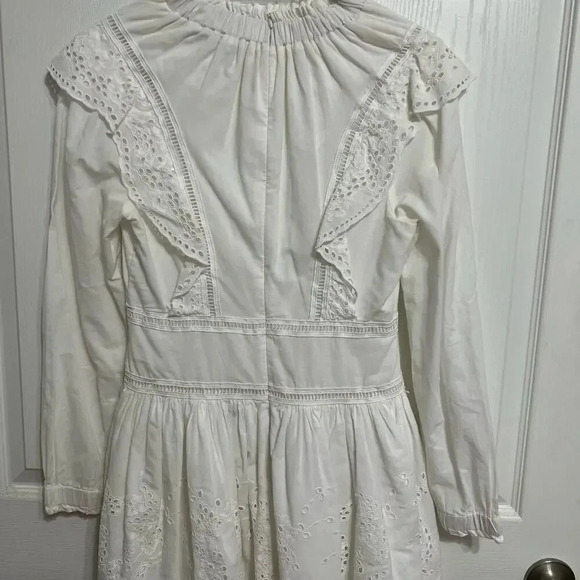 Allsaints Aislyn Broiderie Eyelet White Dress Trendy Size 00 - Picture 10 of 16